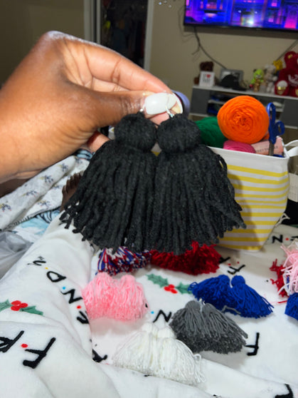Black Yarn Earrings