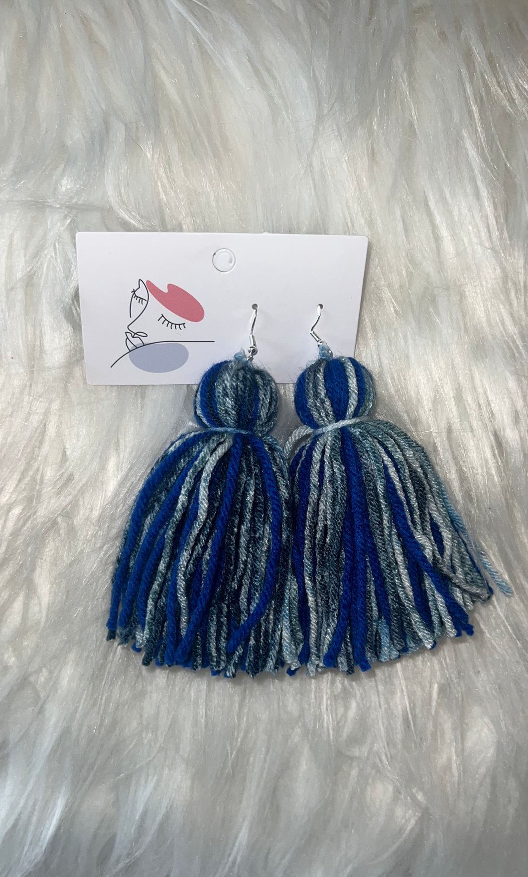 Denim Yarn Earrings